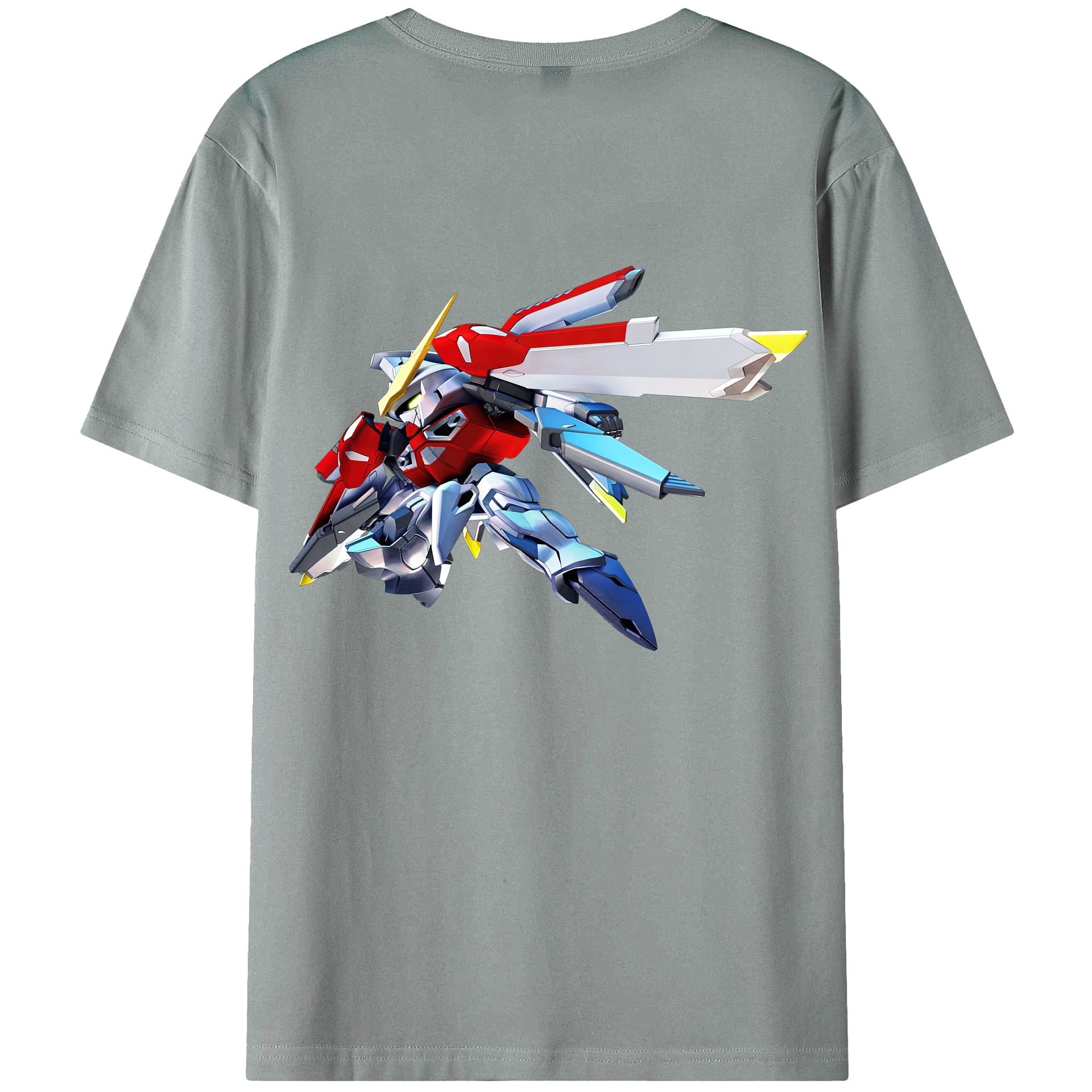 （画像用） 機動戦士ガンダム Mobile Suit Gundam 綿100％ メンズ半袖Tシャツ（バックプリント） 通気性